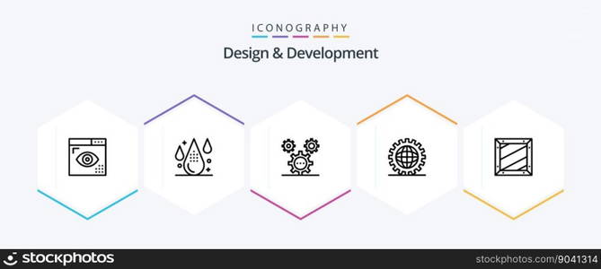 Design and Development 25 Line icon pack including development. coding. development. programing. development