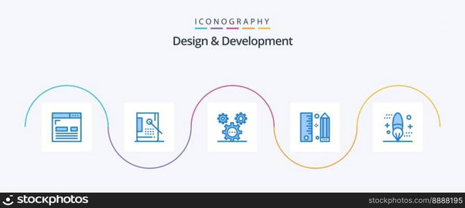 Design and Development Blue 5 Icon Pack Including development. coding. development. programing. development