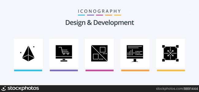 Design and Development Glyph 5 Icon Pack Including coding. programing. startup. development. coding. Creative Icons Design