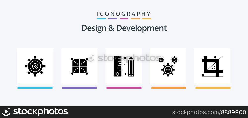 Design and Development Glyph 5 Icon Pack Including development. coding. programing. programing. development. Creative Icons Design