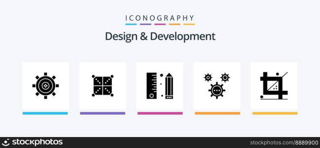 Design and Development Glyph 5 Icon Pack Including development. coding. programing. programing. development. Creative Icons Design