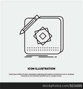 Design, App, Logo, Application, Design Icon. Line vector gray symbol for UI and UX, website or mobile application. Vector EPS10 Abstract Template background