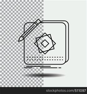 Design, App, Logo, Application, Design Line Icon on Transparent Background. Black Icon Vector Illustration. Vector EPS10 Abstract Template background