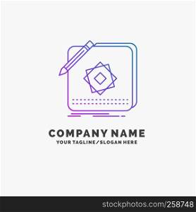 Design, App, Logo, Application, Design Purple Business Logo Template. Place for Tagline