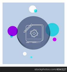 Design, App, Logo, Application, Design White Line Icon colorful Circle Background. Vector EPS10 Abstract Template background