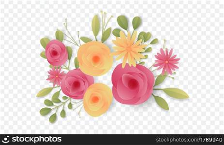 Design banner flower Spring sale background with beautiful. Vector illustration template banners.