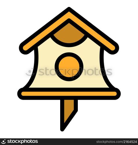 Design bird house icon. Outline design bird house vector icon color flat isolated. Design bird house icon color outline vector