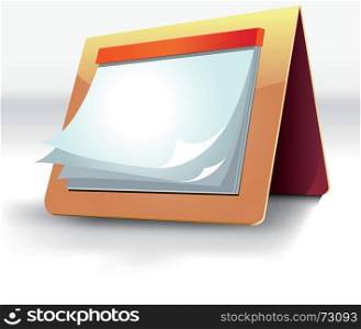 Design Calendar Icon. Illustration of bright 3d calendar with blank space for your data