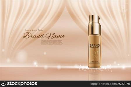 Design Cosmetics Product Template for Ads or Magazine Background. 3D Realistic Vector Iillustration. EPS10. Design Cosmetics Product Template for Ads or Magazine Background. 3D Realistic Vector Iillustration