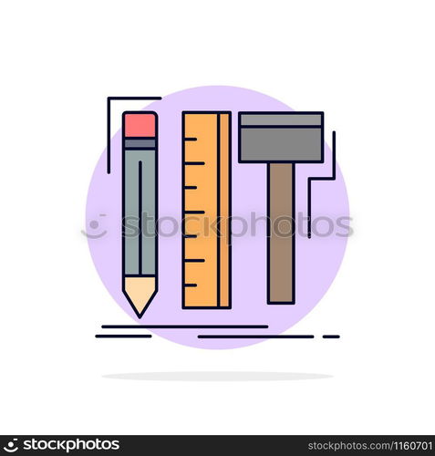 Design, designer, digital, tools, pencil Flat Color Icon Vector