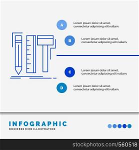 Design, designer, digital, tools, pencil Infographics Template for Website and Presentation. Line Blue icon infographic style vector illustration. Vector EPS10 Abstract Template background