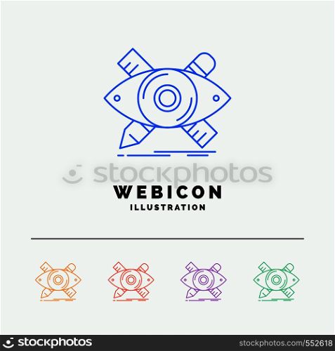 design, designer, illustration, sketch, tools 5 Color Line Web Icon Template isolated on white. Vector illustration. Vector EPS10 Abstract Template background