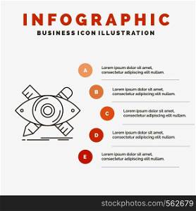 design, designer, illustration, sketch, tools Infographics Template for Website and Presentation. Line Gray icon with Orange infographic style vector illustration. Vector EPS10 Abstract Template background