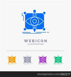 design, draft, sketch, sketching, visual 5 Color Glyph Web Icon Template isolated on white. Vector illustration