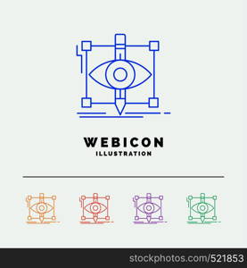 design, draft, sketch, sketching, visual 5 Color Line Web Icon Template isolated on white. Vector illustration. Vector EPS10 Abstract Template background
