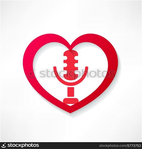 design element heart with microphone