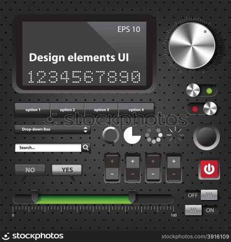 Design elements Dark User Interface Controls