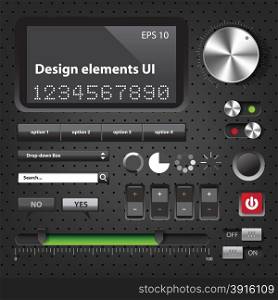 Design elements Dark User Interface Controls