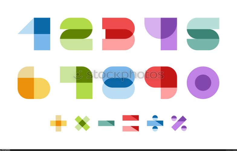 Design elements. Vector illustration of colorful abstract numbers.
