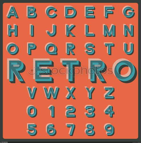 Design elements. Vector illustration of retro styled letters.