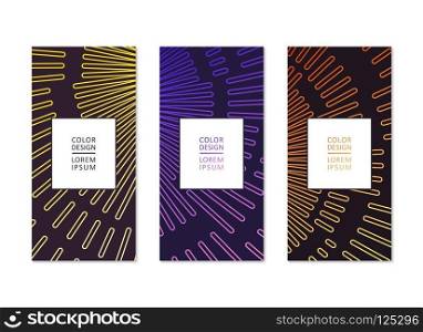 Design flyers in minimalistic style. Abstract linear pattern. Vector template. Set of flyers template