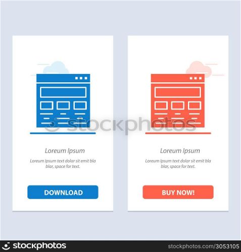 Design, Graphic, Graphic Design, Paint, Web Blue and Red Download and Buy Now web Widget Card Template
