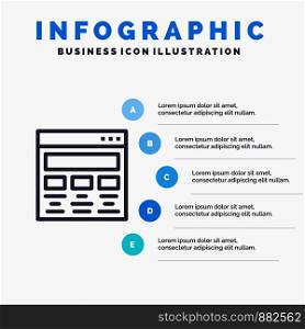 Design, Graphic, Graphic Design, Paint, Web Line icon with 5 steps presentation infographics Background