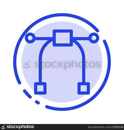 Design, Graphic, Tool Blue Dotted Line Line Icon