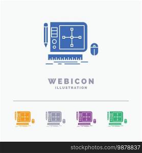 design, Graphic, Tool, Software, web Designing 5 Color Glyph Web Icon Template isolated on white. Vector illustration. Vector EPS10 Abstract Template background