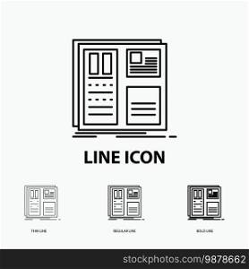 Design, grid, interface, layout, ui Icon in Thin, Regular and Bold Line Style. Vector illustration. Vector EPS10 Abstract Template background