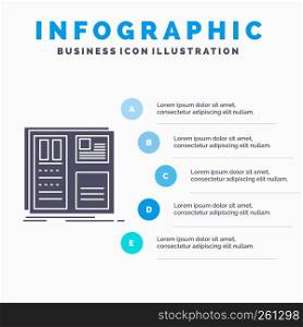 Design, grid, interface, layout, ui Infographics Template for Website and Presentation. GLyph Gray icon with Blue infographic style vector illustration.