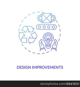Design improvements concept icon. Cost reduction strategy idea thin line illustration. Company improvement. Value chain components. Business optimization. Vector isolated outline RGB color drawing. Design improvements concept icon