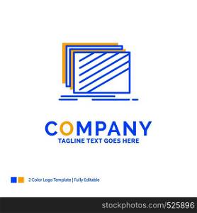 Design, layer, layout, texture, textures Blue Yellow Business Logo template. Creative Design Template Place for Tagline.