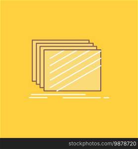 Design, layer, layout, texture, textures Flat Line Filled Icon. Beautiful Logo button over yellow background for UI and UX, website or mobile application. Vector EPS10 Abstract Template background