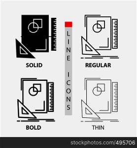 Design, layout, page, sketch, sketching Icon in Thin, Regular, Bold Line and Glyph Style. Vector illustration. Vector EPS10 Abstract Template background