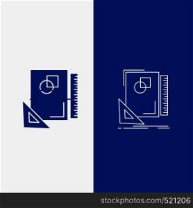 Design, layout, page, sketch, sketching Line and Glyph web Button in Blue color Vertical Banner for UI and UX, website or mobile application. Vector EPS10 Abstract Template background