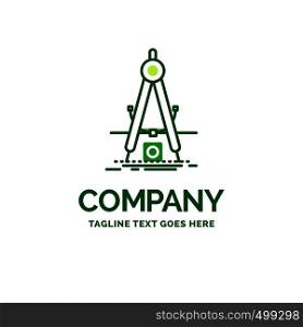 Design, measure, product, refinement, Development Flat Business Logo template. Creative Green Brand Name Design.