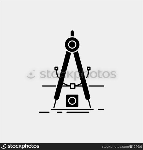 Design, measure, product, refinement, Development Glyph Icon. Vector isolated illustration. Vector EPS10 Abstract Template background