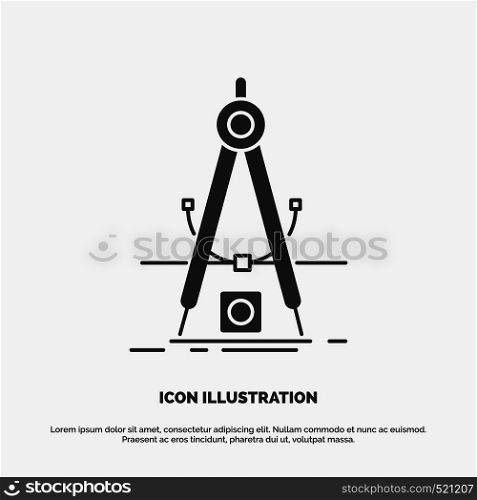 Design, measure, product, refinement, Development Icon. glyph vector gray symbol for UI and UX, website or mobile application. Vector EPS10 Abstract Template background