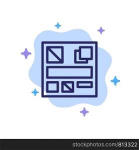 Design, Mockup, Web Blue Icon on Abstract Cloud Background
