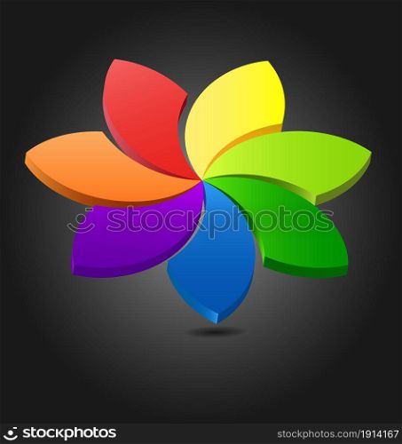 Design of a 3D flower color wheel for multipurpose use. 3D flower chromatic wheel
