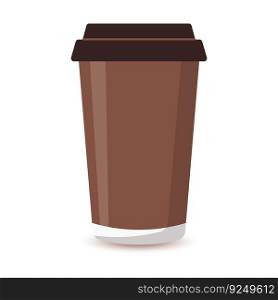 Design of a paper disposable cup for coffee, latte, cappuccino, mocha on a white background.