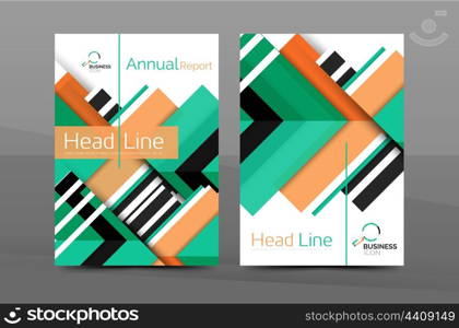 Design of annual report cover brochure, flyer template layout, vector leaflet abstract background, A4 size page