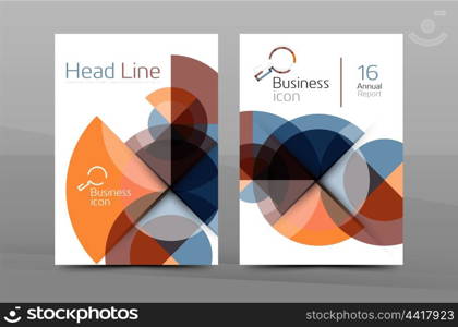 Design of annual report cover brochure, flyer template layout, vector leaflet abstract background, A4 size page