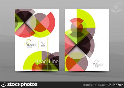 Design of annual report cover brochure, flyer template layout, vector leaflet abstract background, A4 size page