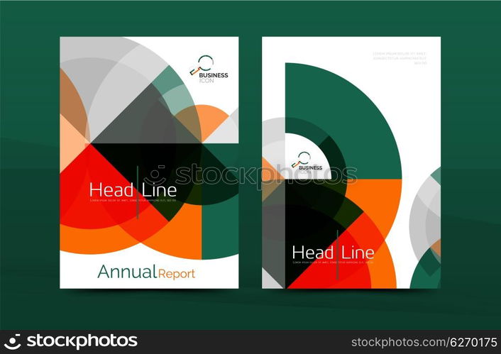 Design of annual report cover brochure, flyer template layout, vector leaflet abstract background, A4 size page