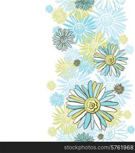 Design of vector decorative chamomiles. (Flower background).