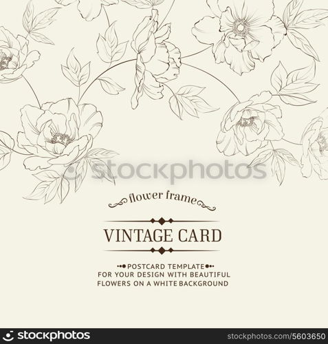 Design of vintage floral card. Vector illustration.