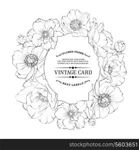 Design of vintage floral card. Vector illustration.