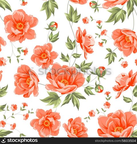 Design of vintage floral pattern. Vector illustration.